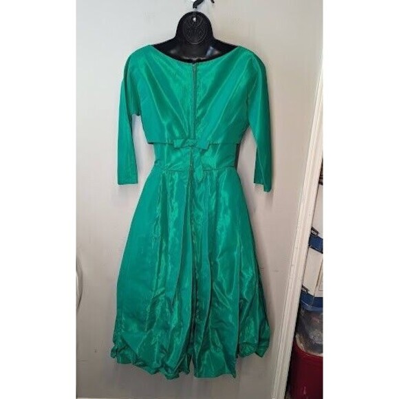 Vintage ANGELAIR BY EMIKO 1950s-Party Dress Kelly Green - Picture 4 of 7